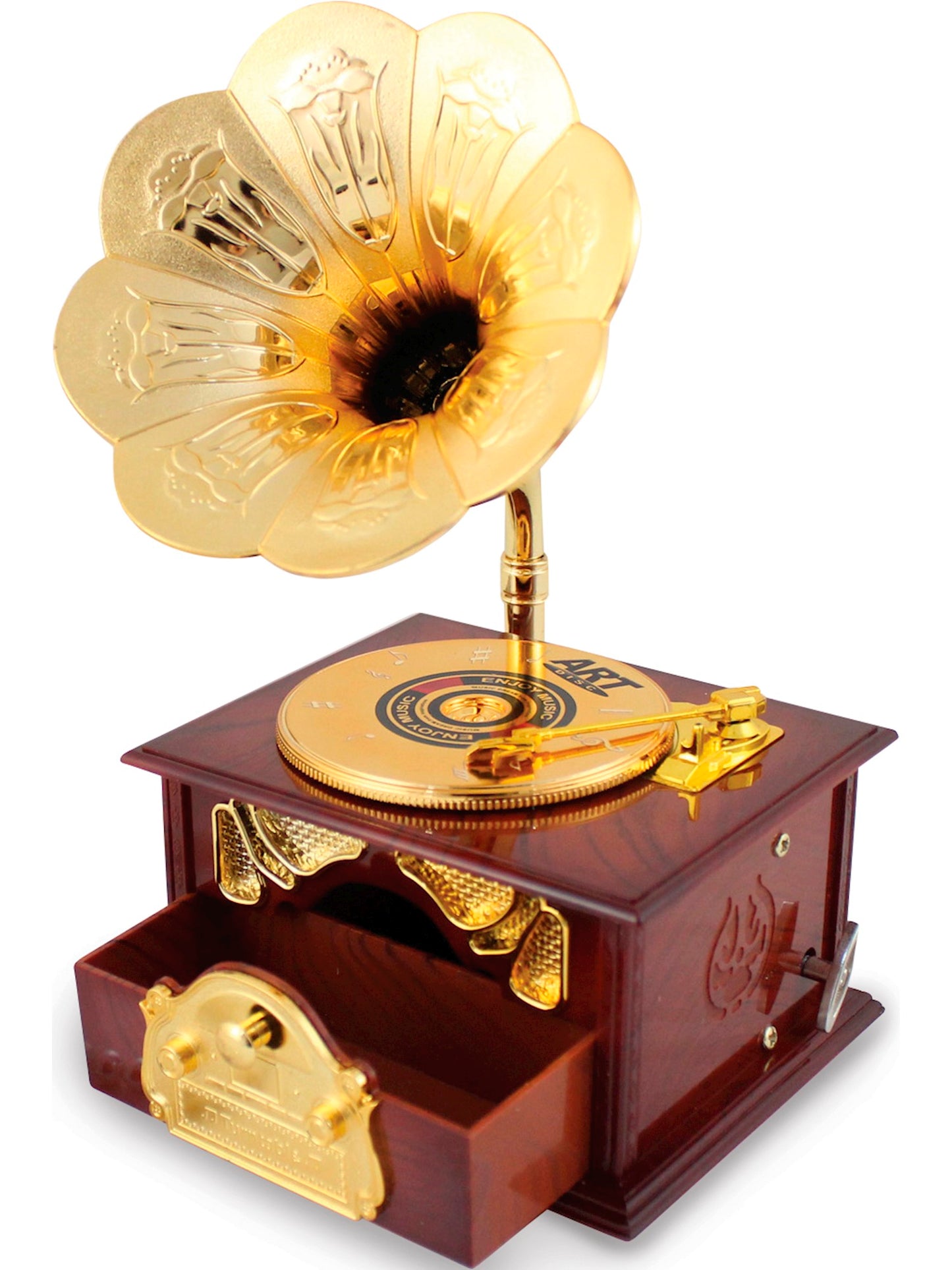 Phonograph Record Player Music Box Jewellery storage Old Timer Vintage Retro Style Home Decor Musical Gift Toy