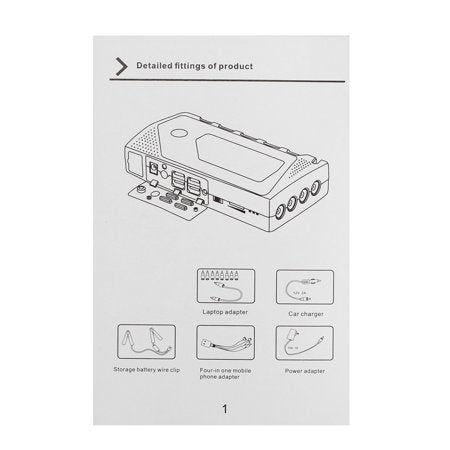 L - Car Jump Starter 68800mAh 4USB Set With Air Compressor Rechargeable Portable Multifunction LED Emergency Battery