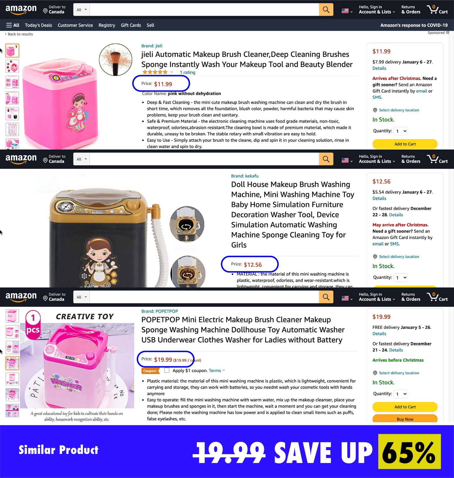 A - Mini Electric Makeup Brush Cleaner Makeup Sponge Washing Machine Dollhouse Toy Automatic Washer USB