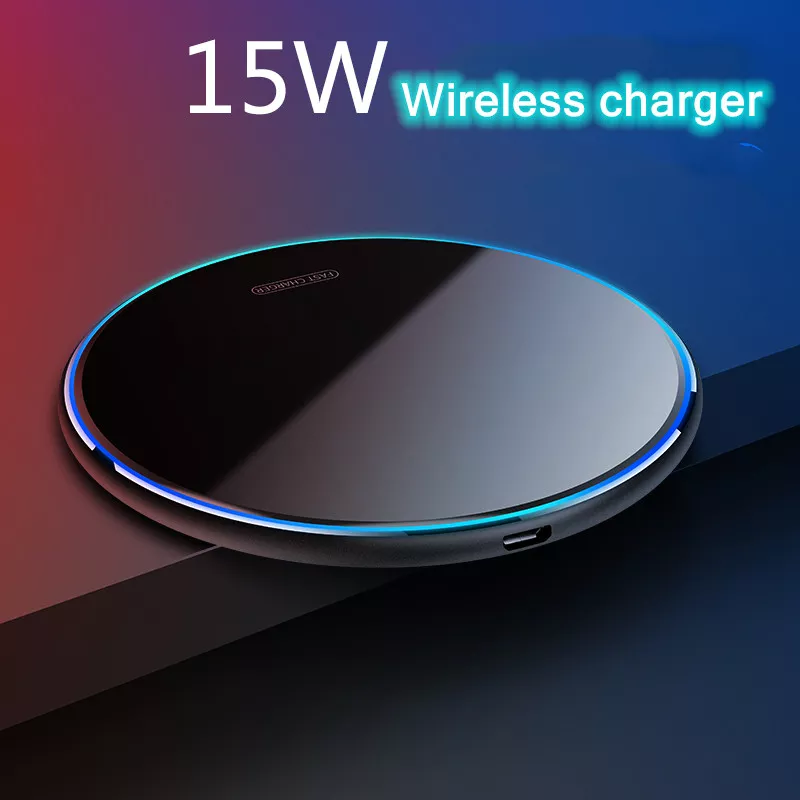 K - 15W Wireless Charger Pad LED Light Fast Charger