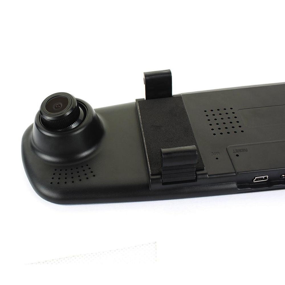 L - Dash Cam 4.3” Mirror Dash Cam Car Video Recorder Vehicle Blackbox DVR Rearview Dual Channel