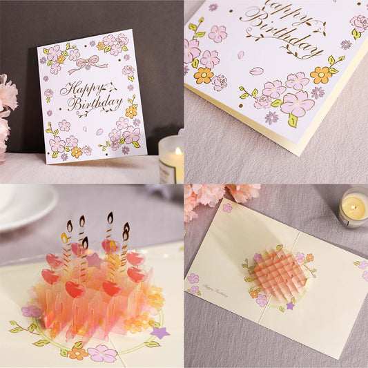 B - PVC Material 3D pop Up Birthday Greeting Cards