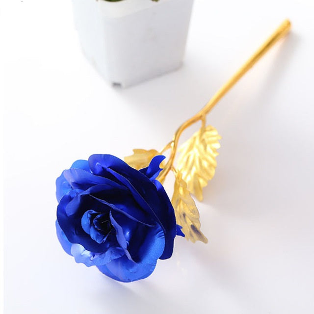 24K gold plated foil roses in a Gift Box Red, Pink, Purple, Gold, Blue & Galaxy Rose Gift