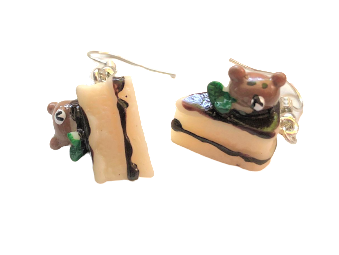 SSX - Mini Dessert Cake Charm Earrings Sprinkles Dangle Cute Earring Chocolate Strawberry Teddy Berry Gift