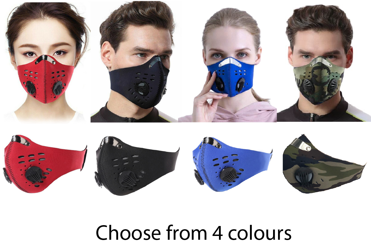 Choose from 4 Colors Face mask with filter Adult Unisex face covering