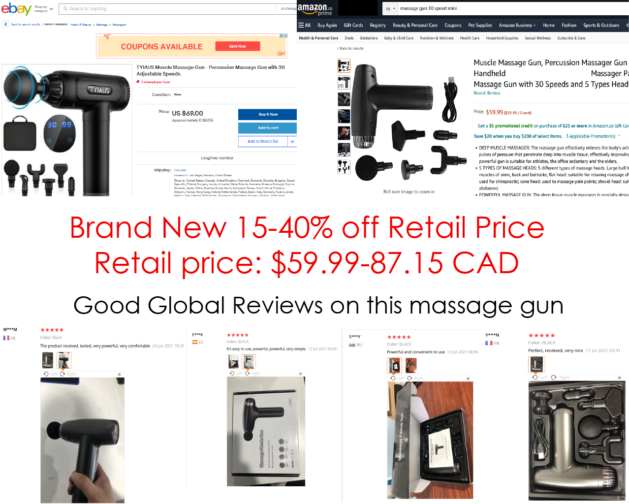 Massage Gun 30 Speed 4 Modes 3200rpm Wireless Rechargeable 5 Adjustable Massager Heads Light Mini