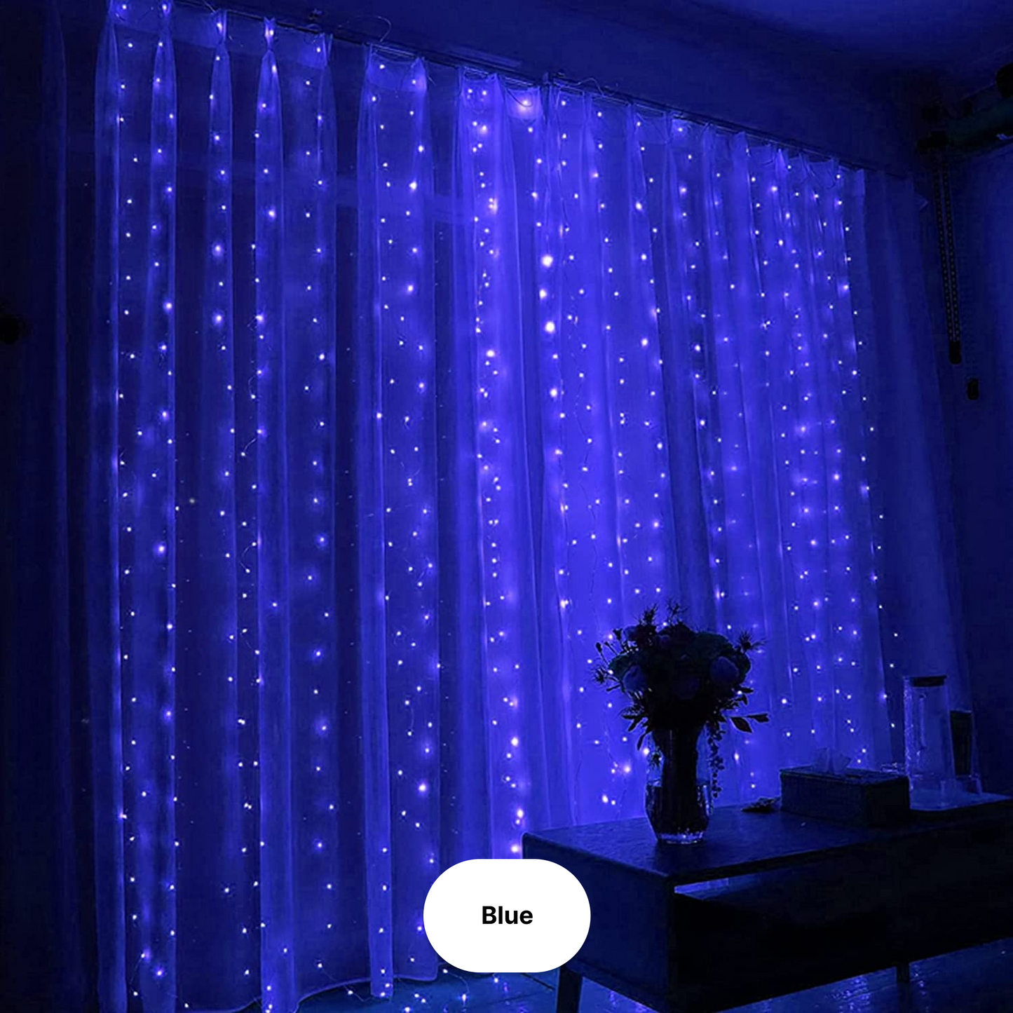 J - Window Curtain String 300 LED Light 3x3M for Outdoor Home Decoration with Remote Controller