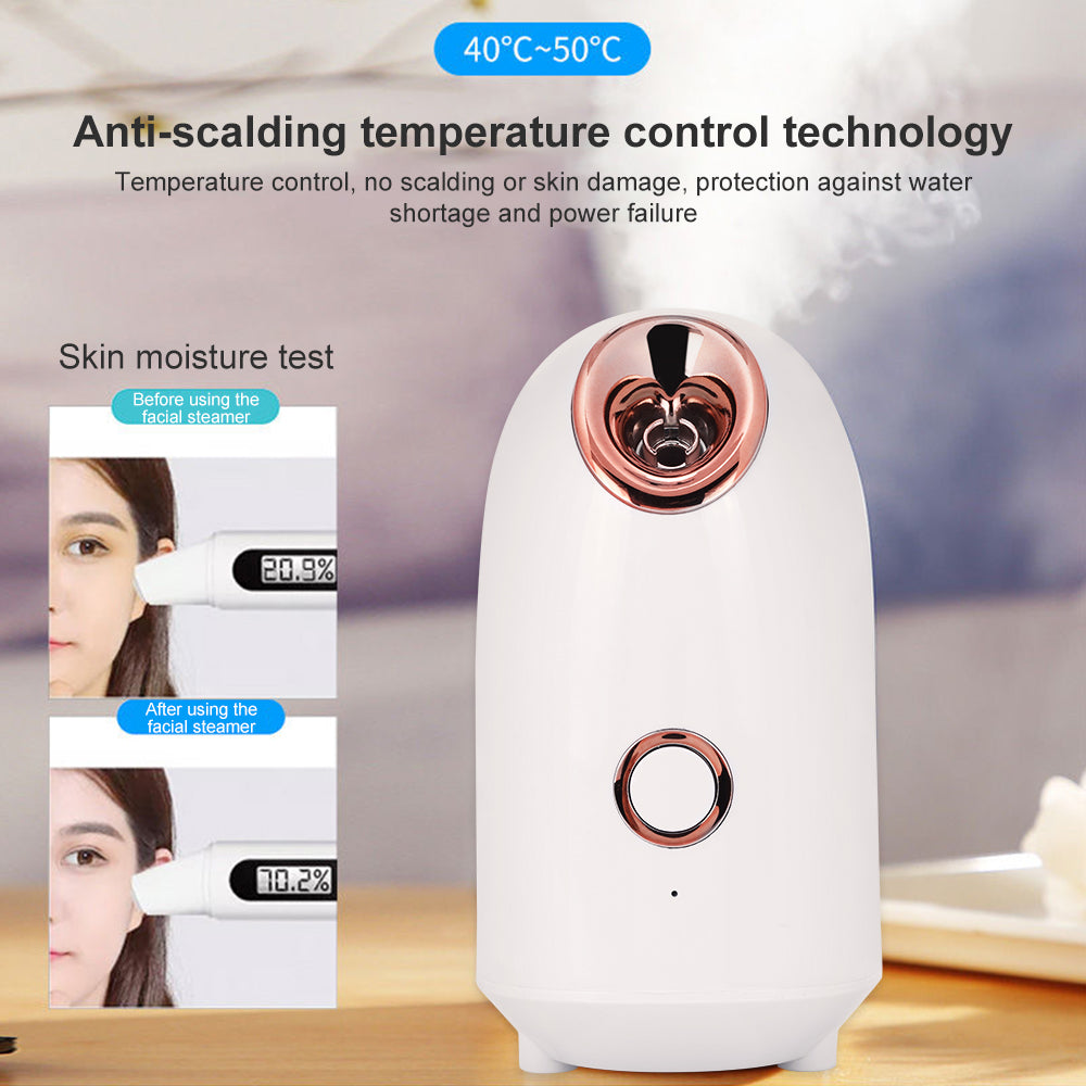 A - Nano Ionic Facial Steamer 150ml Large Water Tank Deep Cleaning Home SPA Skin Care Sprayer Humidifier Moisturizer Beauty Device