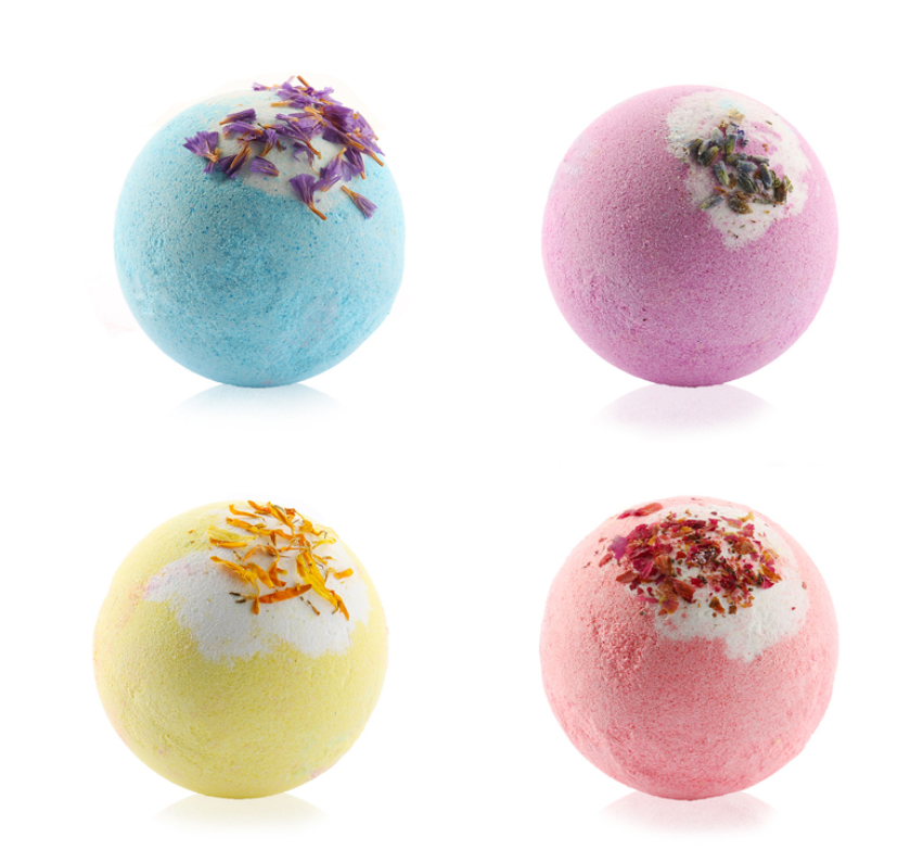 A - 4 Flavours Bath Bomb Relax Body Shining Bath Salt Gift Set 60g 8pc