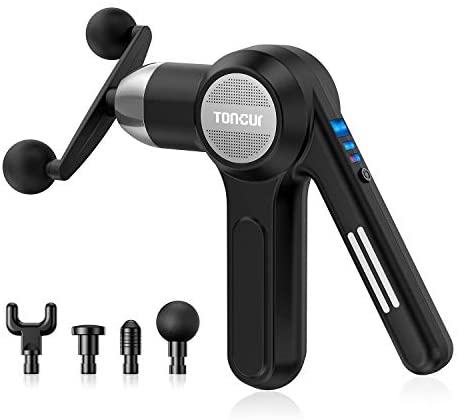 Powerful 45W 3300rpm Massage gun Sports Fitness Professional Massager 6 speed 2 handle 5 heads Gift