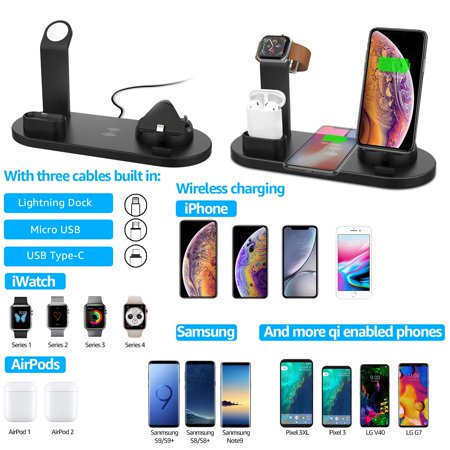 K - 4 in 1 Wireless Charger 15W Fast Charging Station for phones Android AirPods Apple Watch