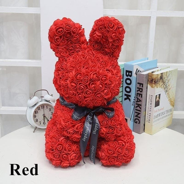 Bunny Eternal Rose Bear LIMITED EDITION Rabbit Handmade Foam Teddy Gift Graduation Wedding Birthday