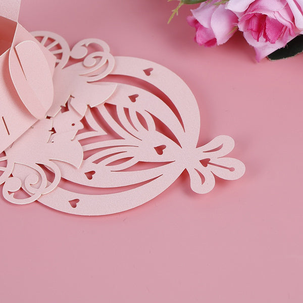 M - Party Favor Laser Cut Pumpkin Carriage Boxes Graduation Birthday Wedding Grad Gift Box