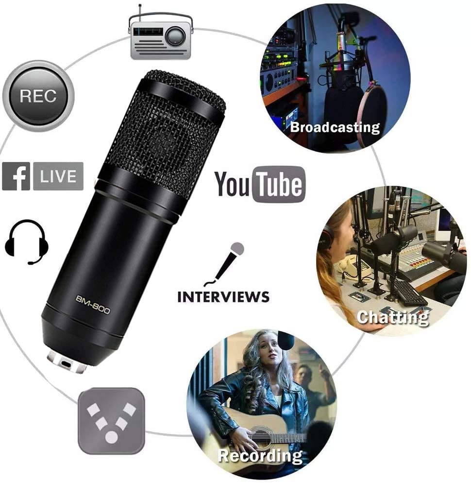 C - Professional Condenser Microphone Kit with Sound Card Legendary Vocal