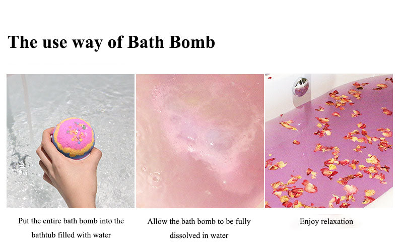A - 4 Flavours Bath Bomb Relax Body Shining Bath Salt Gift Set 60g 8pc
