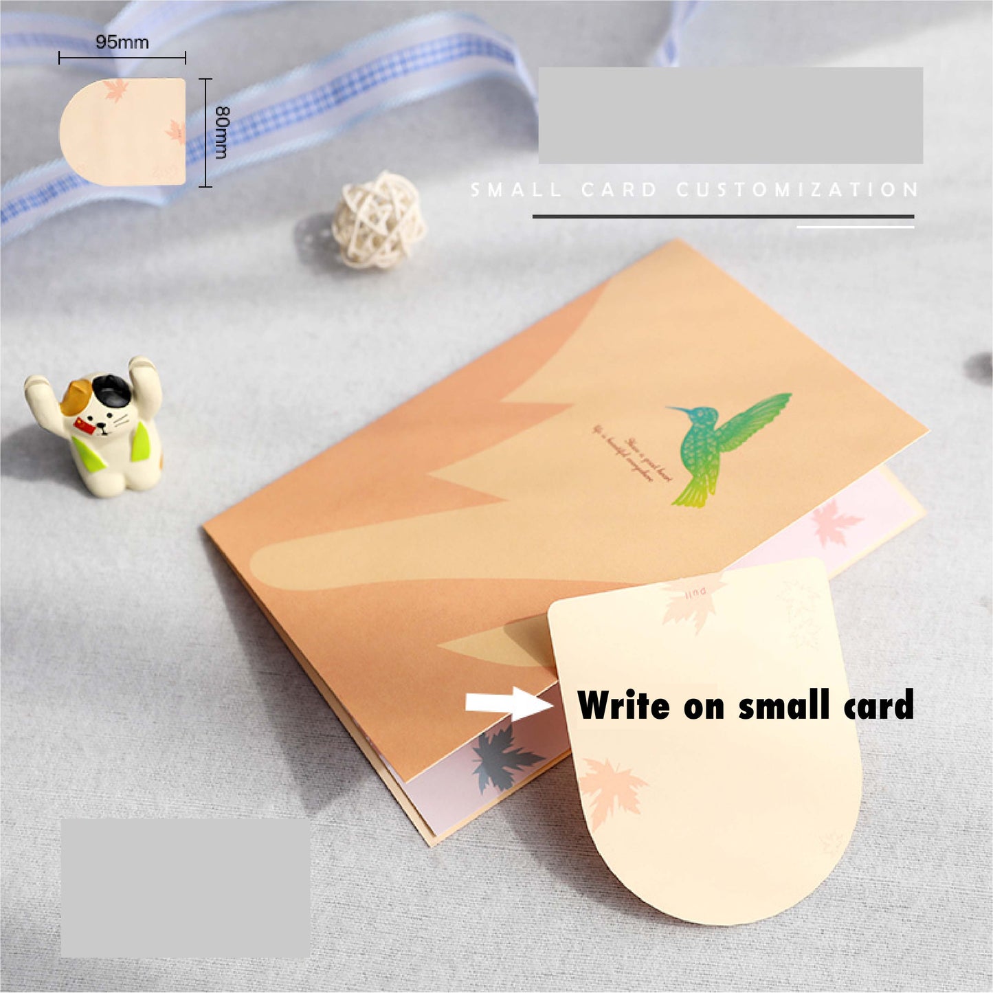 B - 3D Maple Leaves Birds Greeting Cards for Friends