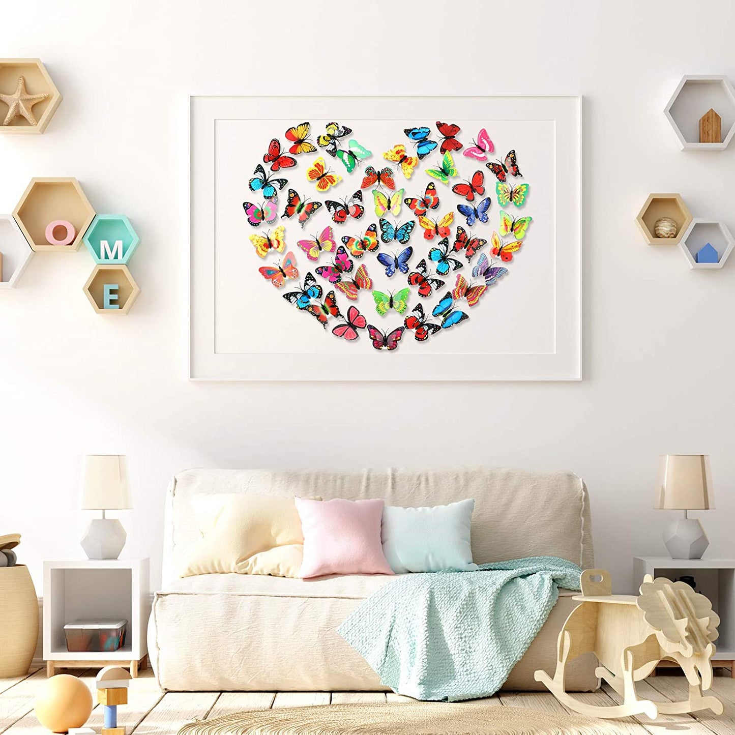 N - LED Butterfly Decoration Night Light Sticker Wall Light