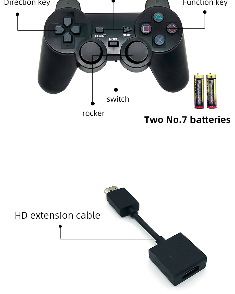 4K HDMI Wireless Controllers Gamepad Stick Console With Retro Classic Games