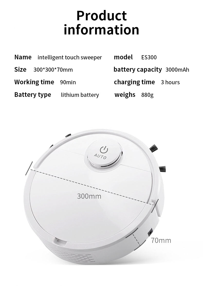 P - ES300 With Mobile App for Remote Control Automatic Cleaning Robot Cleaner Smart Vacuum Cleaner Rechargeable