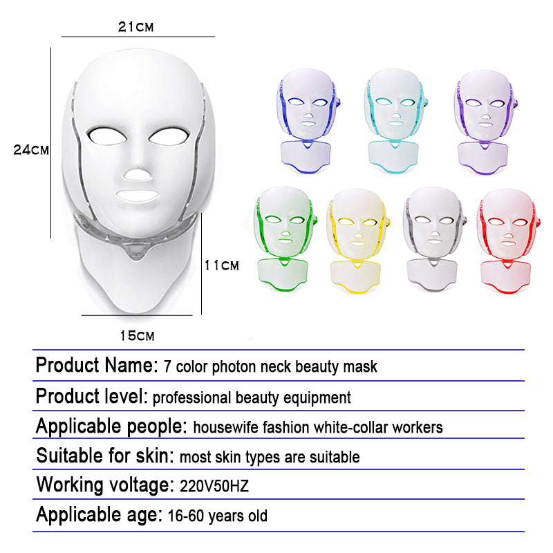 7 Color LED Face Mask SKIN Rejuvenation Home Beauty Salon Facial Skin Care Mask