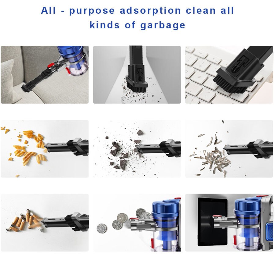 P - Cordless Handheld Home Vacuum Cleaners Rechargeable Lithium Battery Sweeping Machine Wireless Garbage Removal Tool for Family