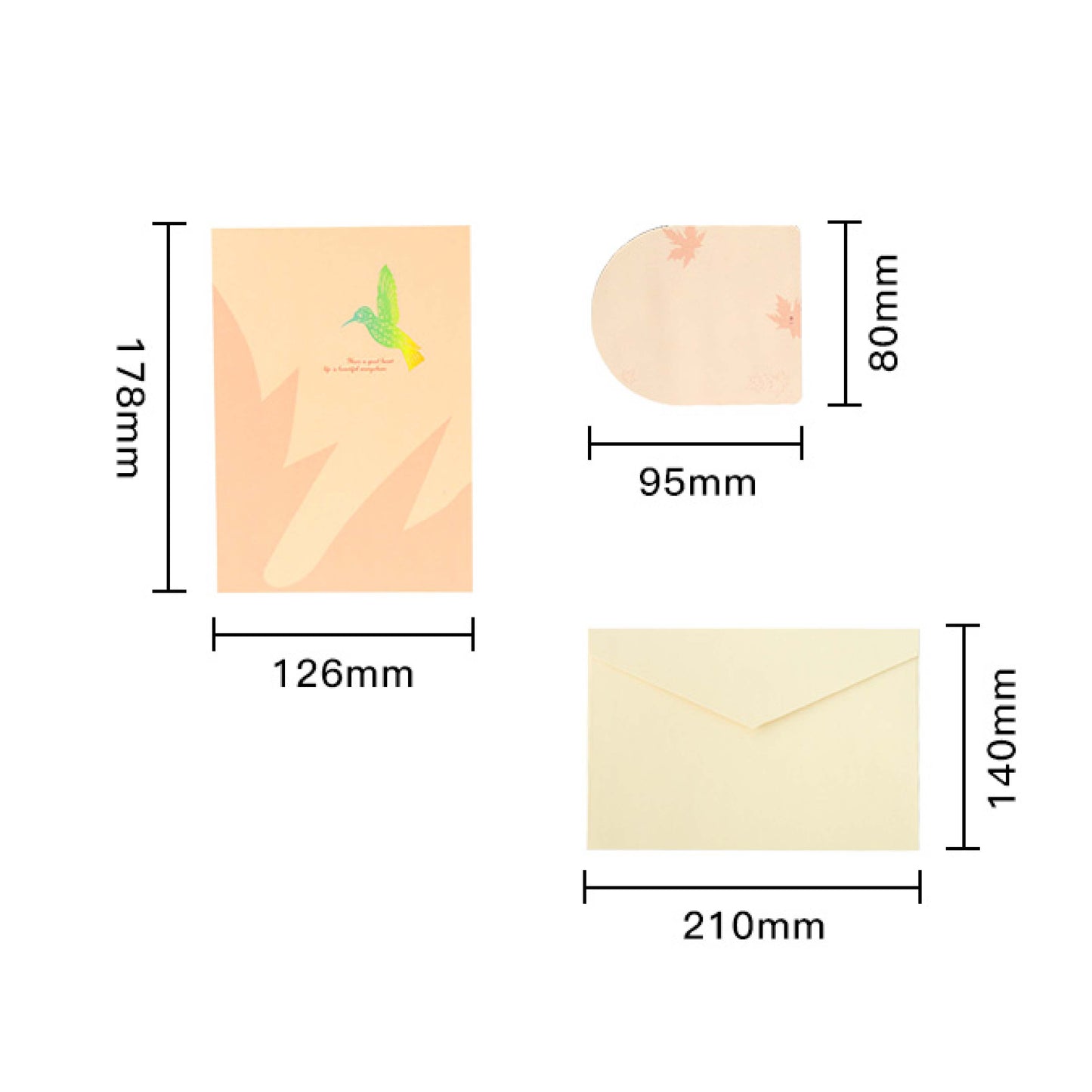 B - 3D Maple Leaves Birds Greeting Cards for Friends