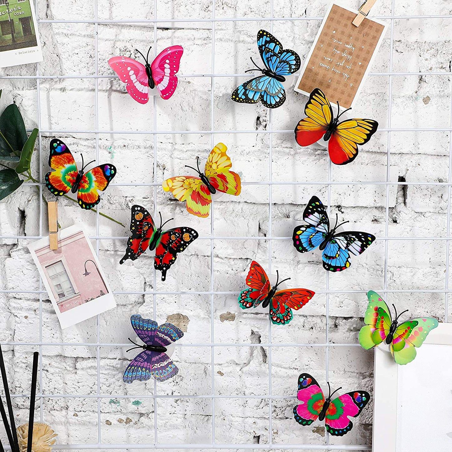N - LED Butterfly Decoration Night Light Sticker Wall Light