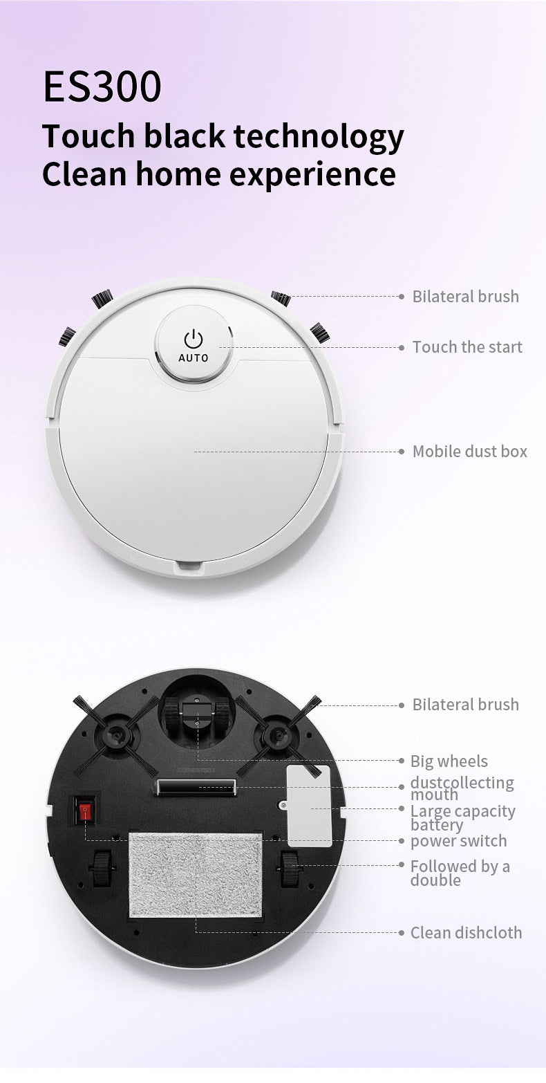 P - ES300 With Mobile App for Remote Control Automatic Cleaning Robot Cleaner Smart Vacuum Cleaner Rechargeable