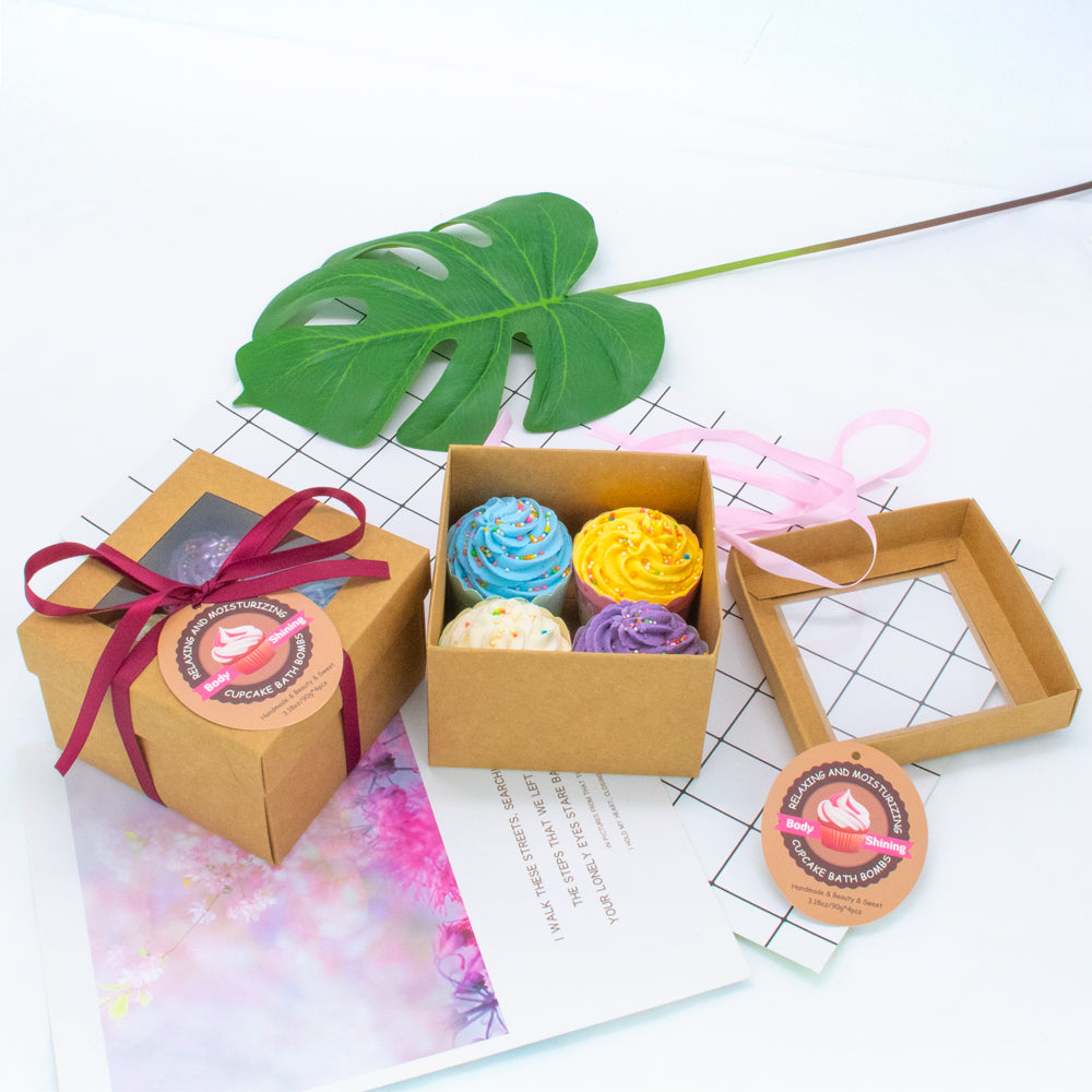 A - Cupcake Bath Bomb Bath Salt Gift Set 90g 4pc