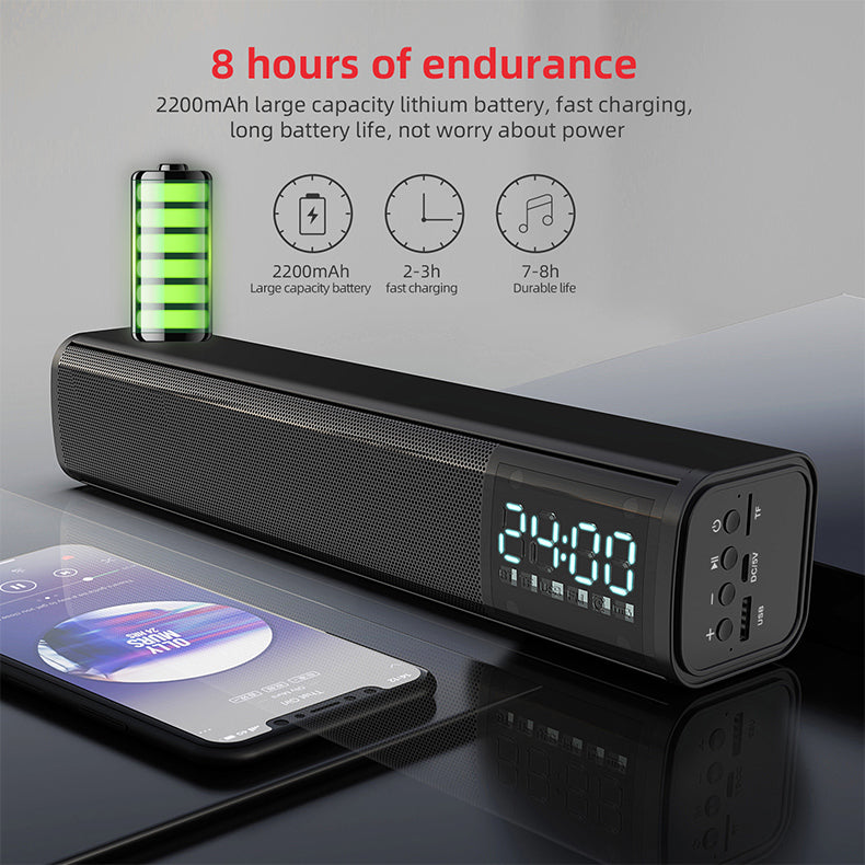 H - T-WOLF S8 Smart Bluetooth5.0 4D Stereo Surround Sound Bar For Gaming Computers Phone TV Desktop Home Theatre Echos Wall With AUX U Disk TF Card Connection