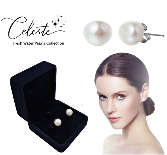 PD - Real Pearl Earrings Celeste Collections Purple Pink Pearls Earring 925 Sterling Silver gift box