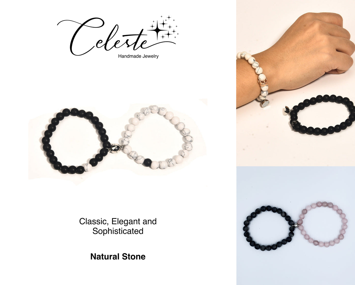 S - Valentine's Day Jewelry Attractive Couple Bracelet Natural Stone Attract Couple Bracelets