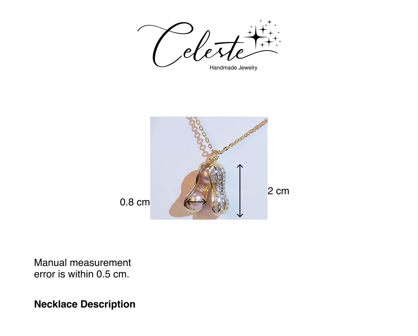 O - Pearl Peanut Pendant Necklace Women Pendant