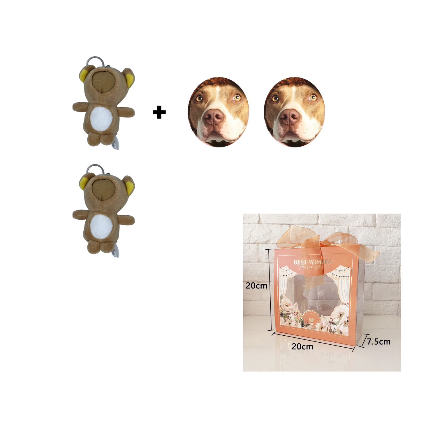 Personalized Your Face Doll Pendant Custom Pet Face Picture 3D Print Small Keychain Birthday Soft Short Plush Stuffed Animal Toy