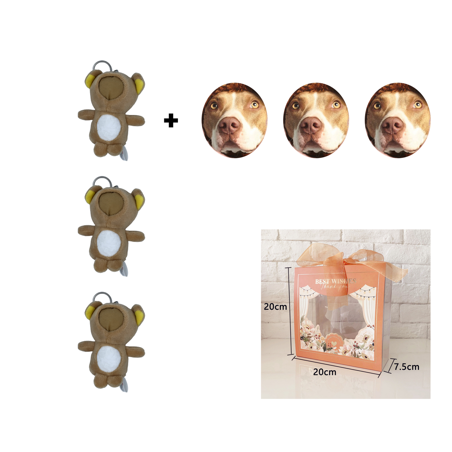 Personalized Your Face Doll Pendant Custom Pet Face Picture 3D Print Small Keychain Birthday Soft Short Plush Stuffed Animal Toy