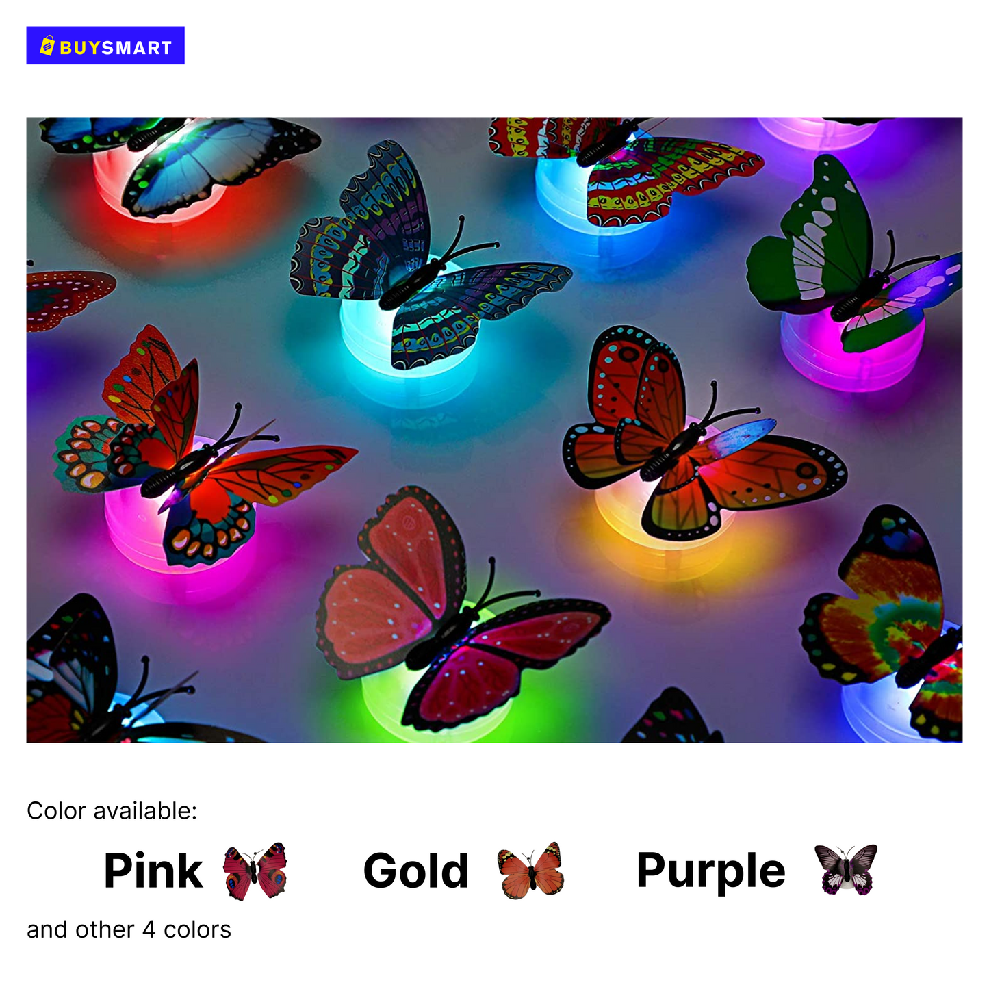 N - LED Butterfly Decoration Night Light Sticker Wall Light