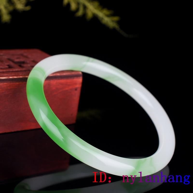 Fashion Natural Jewelry Amulet Charm Carved Gifts Jadeite Green Jade Bangle Bracelet