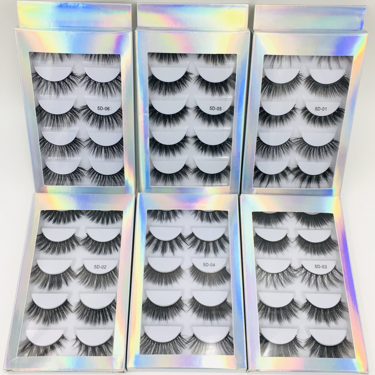 A - 5 Pairs 3D Laser Mink Synethic 25mm Natural Look Faux Eyelashes high quality