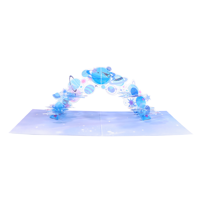 C - PVC material 3d pop up Dream planet greeting cards