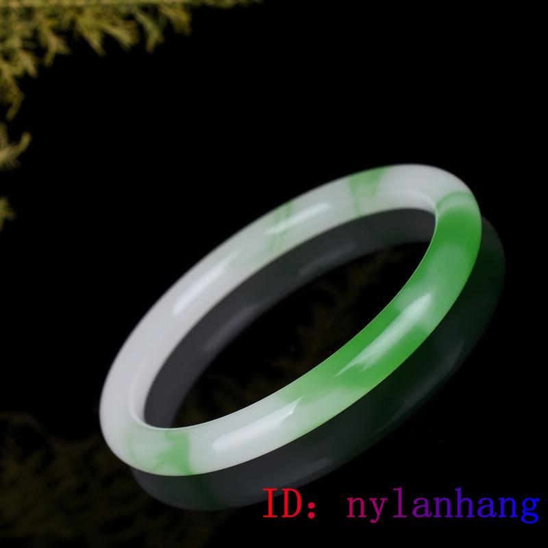 Fashion Natural Jewelry Amulet Charm Carved Gifts Jadeite Green Jade Bangle Bracelet