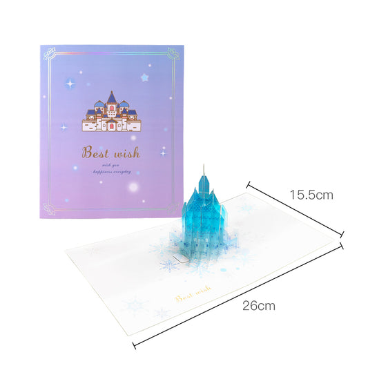 B - PVC material Crystal castle pop up cards
