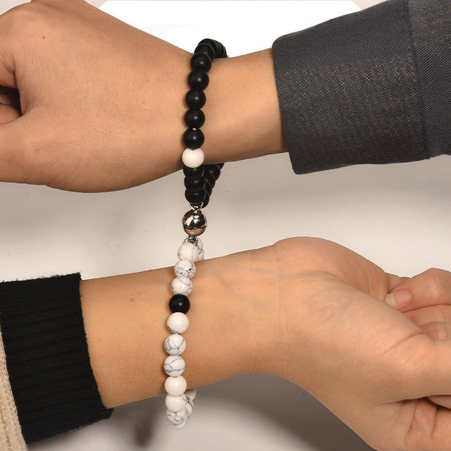 S - Valentine's Day Jewelry Attractive Couple Bracelet Natural Stone Attract Couple Bracelets