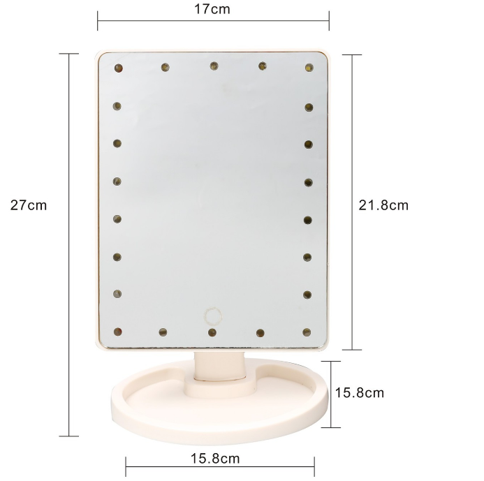 A - LED Lighted Makeup Mirror With Touch Screen