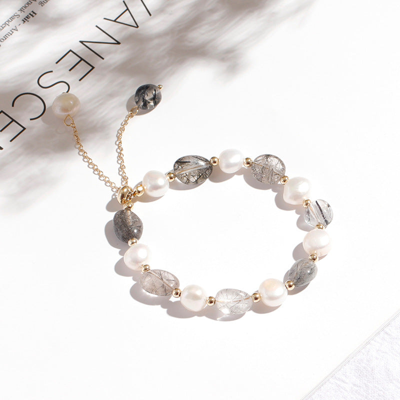 Baroque Freshwater Pearl Crystal Bracelets Nature Colourful Bead Adjustable Bracelet For Girls