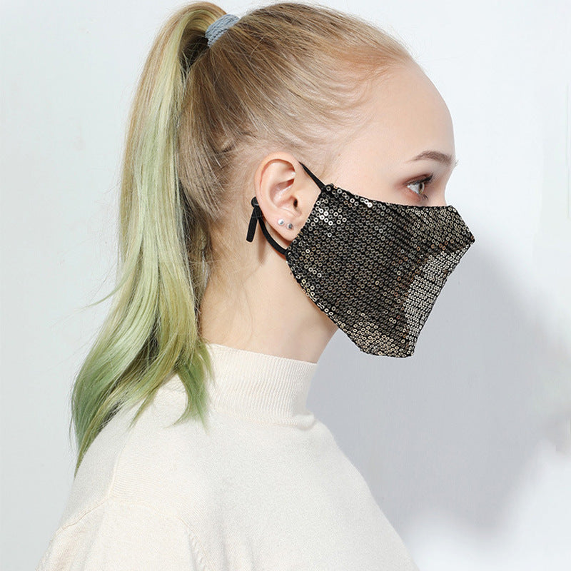 Sequin Face covering Cloth Facemask w/ filter Facemask for Adult