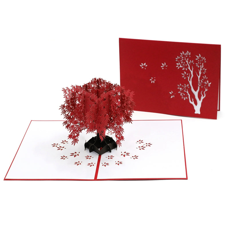 A2 - Red Maple Tree Pop Up Greeting Cards