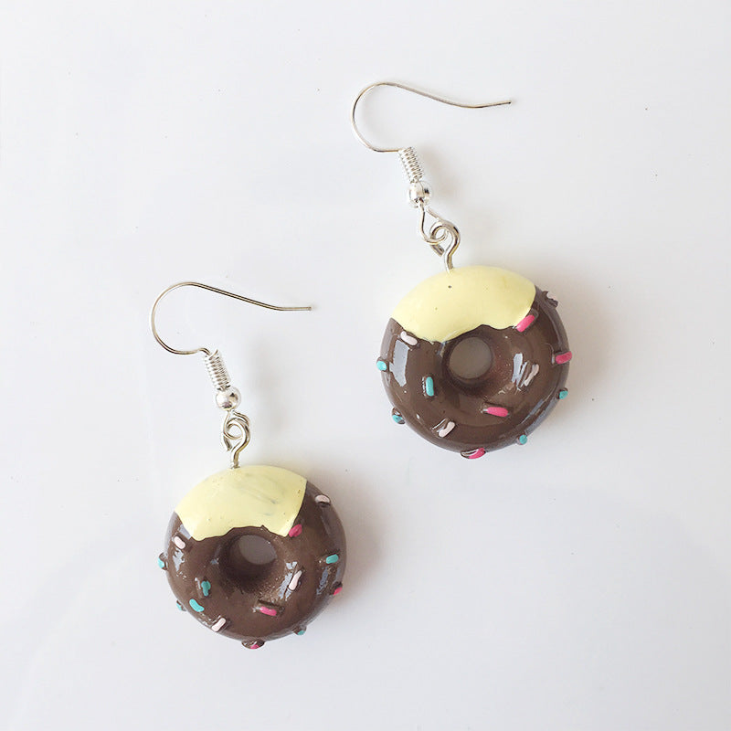 SS - Mini Donuts Charm Earrings Sprinkles Glazed Doughnut Dangle