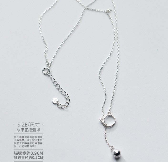925 Sterling Silver cute cat Necklaces and Bracelet Animal Jewelry for Girls