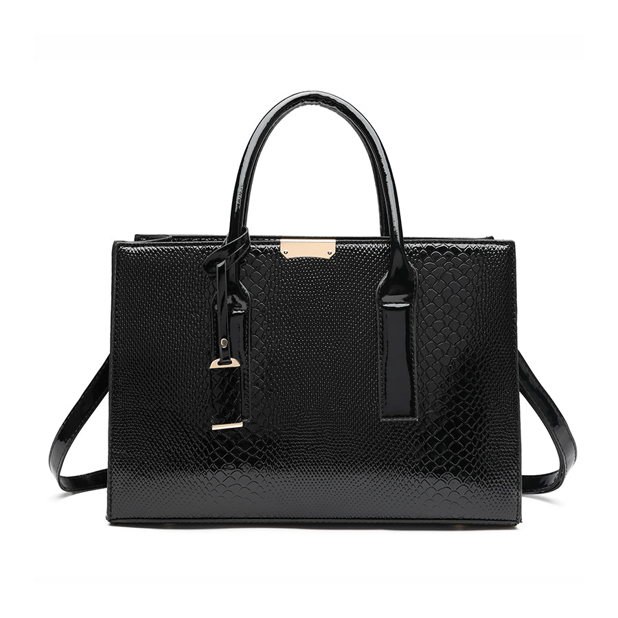 Snake Pattern PU Leather Casual Tote Ladies Fashion Document Hand bags