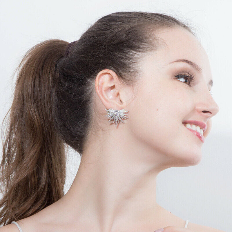 Crystal Fireworks Earrings Diamond Rhinestone Sparkling Stud Earring Gift